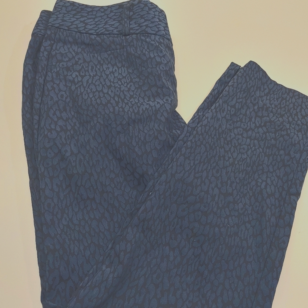 Banana Republic Animal Print Blue Black Pants 2p